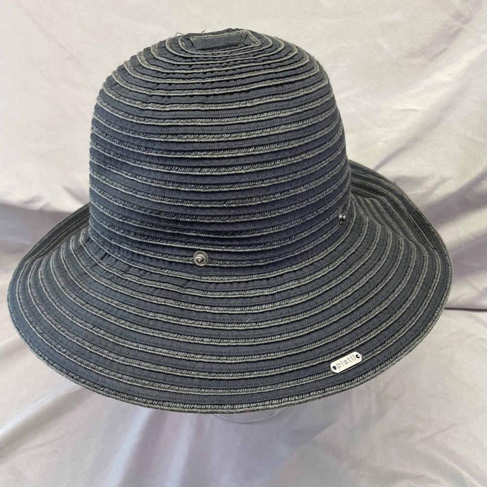 Pistil Gray Wide Brim Sun Hat Paper Straw Blend Adjustable One Size SKT S24